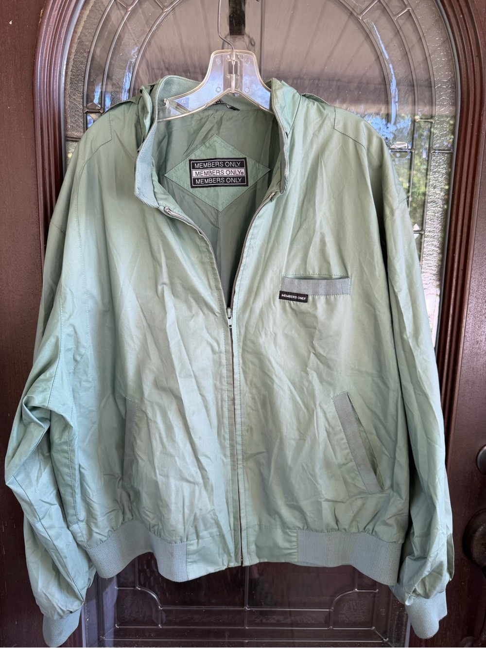 Members Only Light Sage Green Zip Front Shirt Jacket